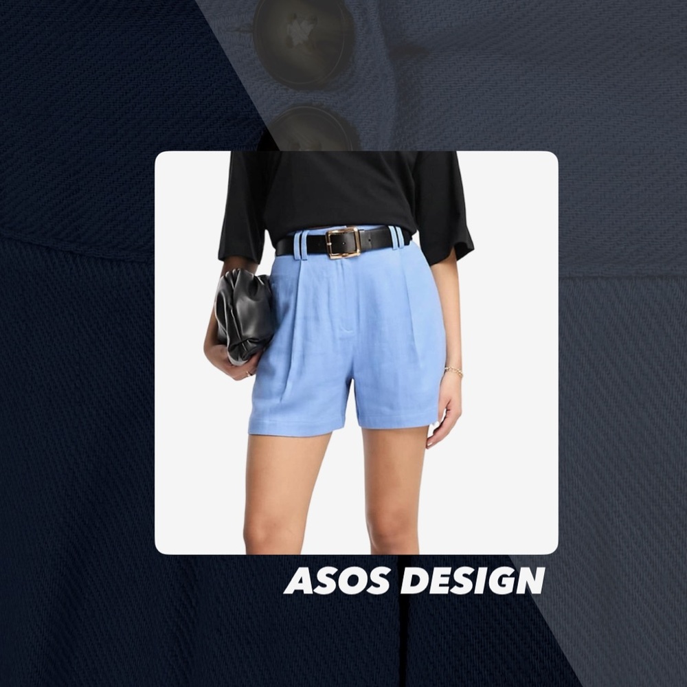 EUC ASOS Design Linen Side Pocket Mom Shorts